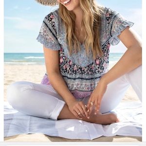 Tribal Jeans Floral Top